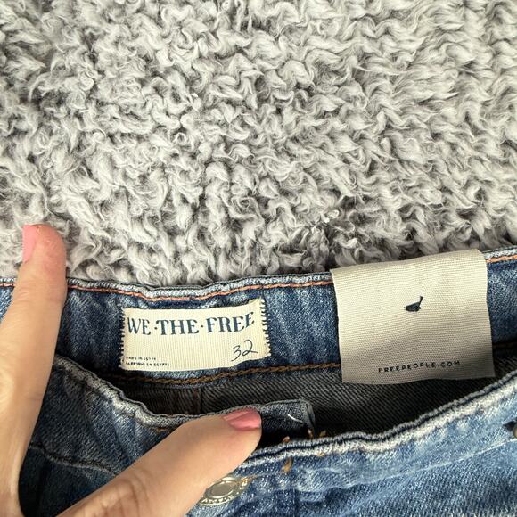 Free People We The Free Palmer Cuffed Jeans Women's Size 32 Paint Splatter Boho - Picture 11 of 16